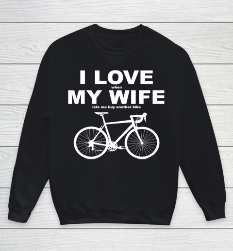 I LOVE MY WIFE Riding Funny Shirt Youth Sweatshirt