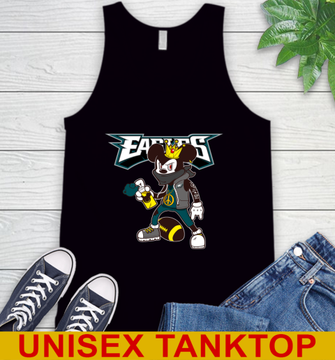 Philadelphia Eagles NFL Football Mickey Peace Sign Sports Tank Top 2