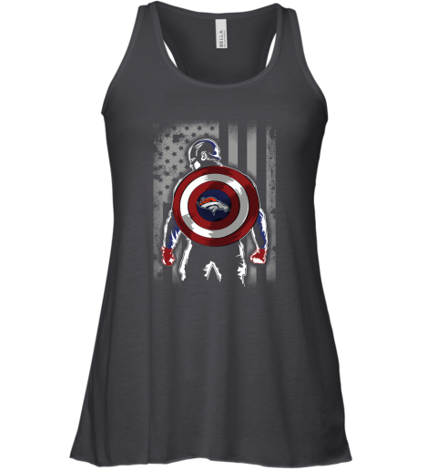 NFL Denver Broncos Captain America Marvel Flag Football Sports DSx3EE3xZHG flowy tank 32 95 151514 front black