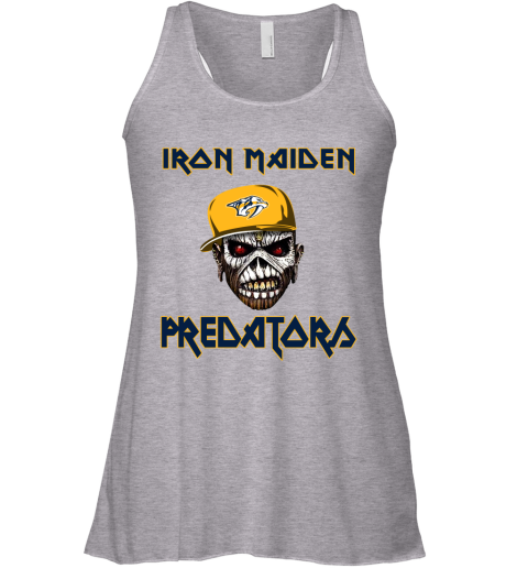 NHL Nashville Predators Iron Maiden Rock Band Music Hockey Sports s7BwKoPyLCR flowy tank 32 95 151514 front athletic heather