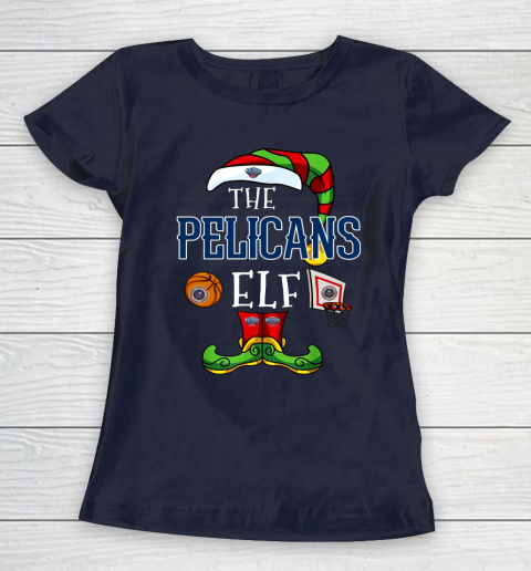 New Orleans Pelicans Christmas ELF Funny NBA Women's T-Shirt 2