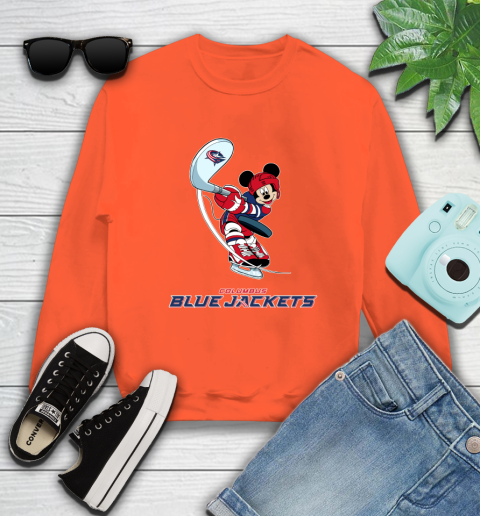 NHL Hockey Columbus Blue Jackets Cheerful Mickey Mouse Shirt Sweatshirt 4