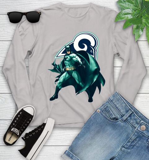 NFL Batman Football Sports Los Angeles Rams Youth Long Sleeve 12