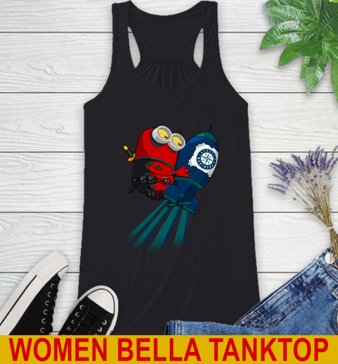 MLB Baseball Seattle Mariners Deadpool Minion Marvel Shirt Racerback Tank