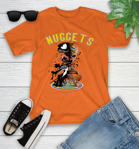 NBA Denver Nuggets Basketball Venom Groot Guardians Of The Galaxy Youth T-Shirt 7