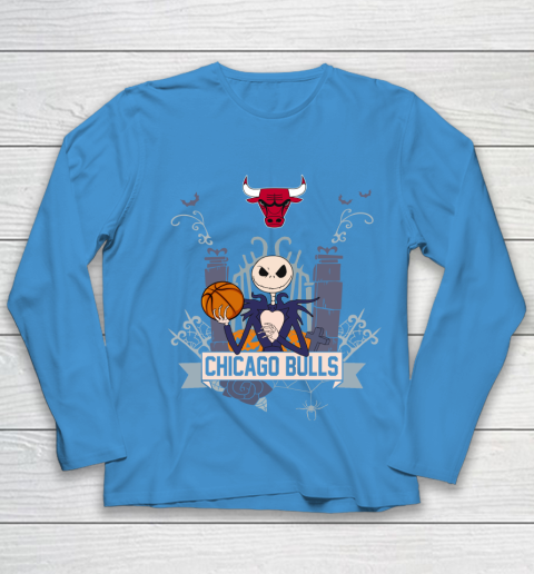 NBA Chicago Bulls Basketball Jack Skellington Halloween Youth Long Sleeve 5