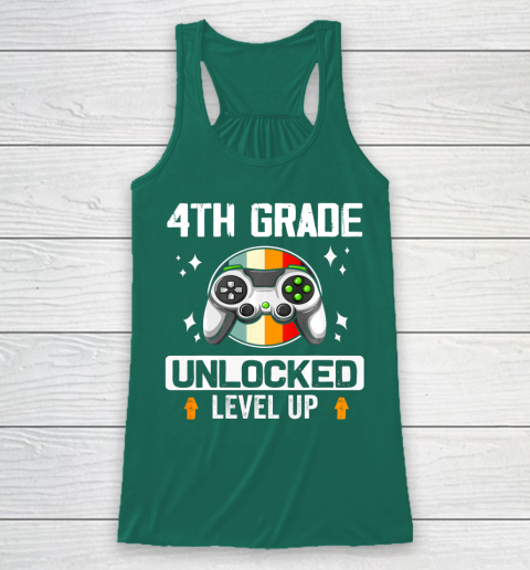 Next Level t shirts 4th Grade Unlocked Level Up Back To School Fourth Grade Gamer Racerback Tank 5