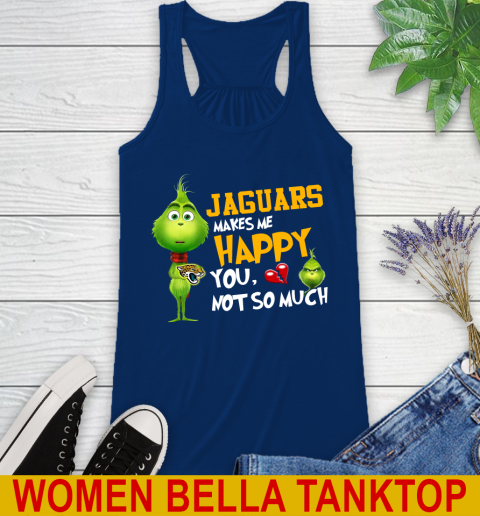 NFL Jacksonville Jaguars Makes Me Happy You Not So Much Grinch Football Sports Racerback Tank 7