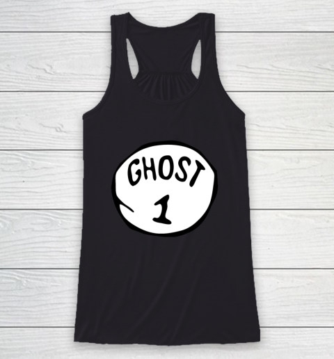 Ghost 1 Trick or Treat Simple Group Halloween Costume Racerback Tank