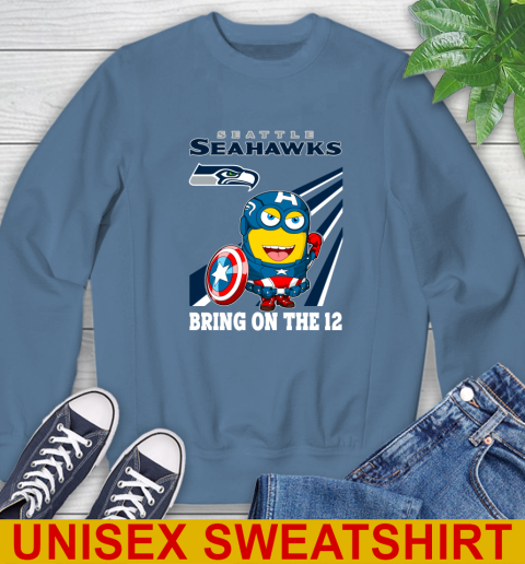 NFL Football Seattle Seahawks Captain America Marvel Avengers Minion Shirt Sweatshirt 10