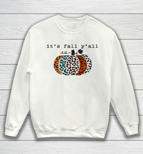 Leopard Pumpkin Hello Fall Thanksgiving Cheetah Sweatshirt