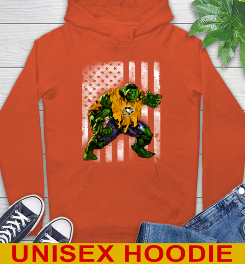 Pittsburgh Penguins Hulk Marvel Avengers NHL Hockey American Flag Hoodie 4