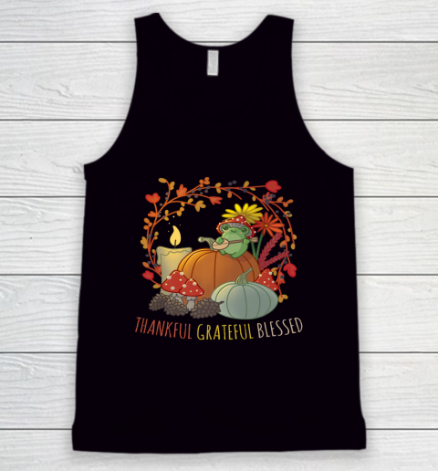 Thankful Grateful Blessed Kawaii Cottagecore Aesthetic Frog Tank Top