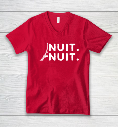 Nuit Nuit Shirt Night Night French Words Paris Tower Tour Eiffel V-Neck T-Shirt 5