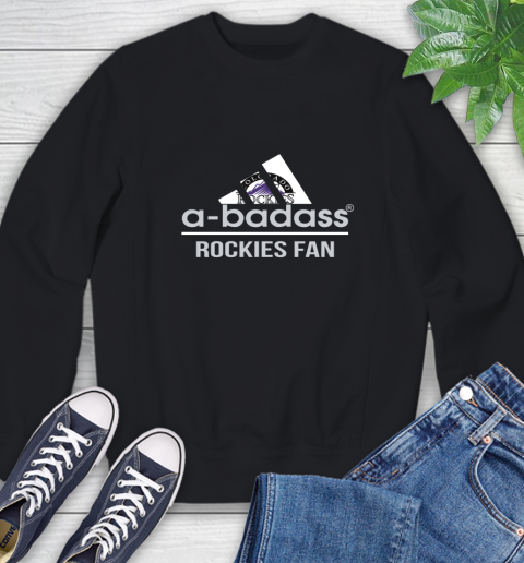 MLB A Badass Colorado Rockies Fan Adidas Baseball Sports Sweatshirt