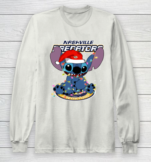 Nashville Predators NHL Hockey noel stitch Christmas Long Sleeve T-Shirt 9