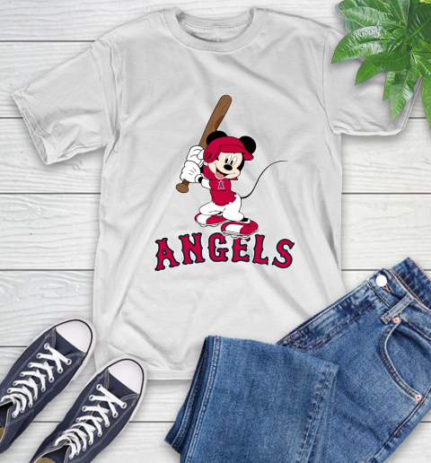 MLB Baseball Los Angeles Angels Cheerful Mickey Mouse Shirt T-Shirt 2