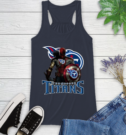 NFL Captain America Thor Spider Man Hawkeye Avengers Endgame Football Tennessee Titans Racerback Tank 12