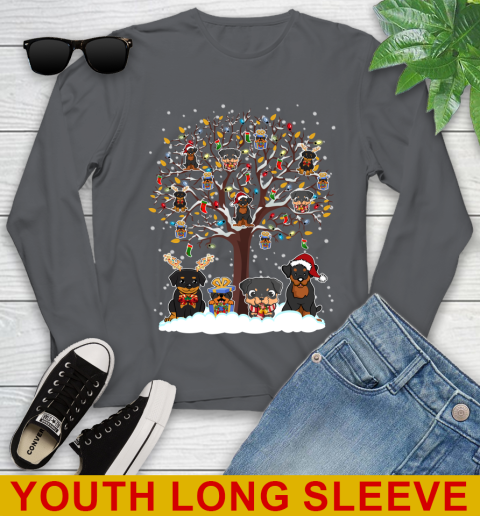 Rottweiler dog pet lover light christmas tree shirt 266