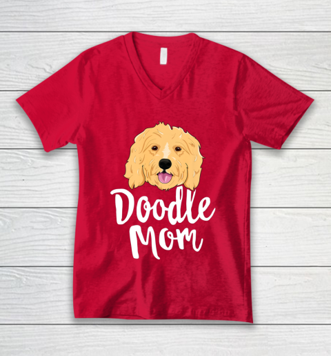 Dog Mom Shirt Doodle Mom T Shirt Women Goldendoodle Dog Puppy Mother V-Neck T-Shirt 6