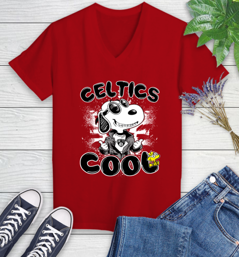 NBA Basketball Brooklyn Nets Cool Snoopy Shirt Women's V-Neck T-Shirt 8