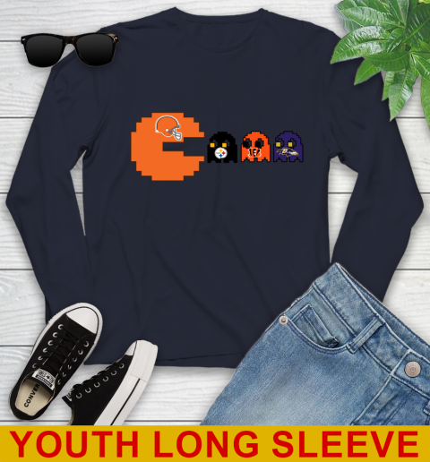 Cleveland Browns NFL Football Pac Man Champion Youth Long Sleeve 3