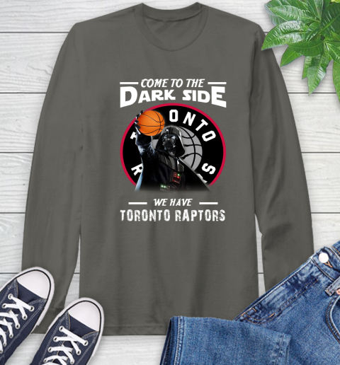 NBA Come To The Dark Side We Have Toronto Raptors Star Wars Darth Vader Basketball Long Sleeve T-Shirt 9