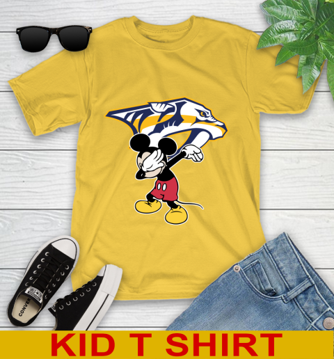 Nashville Predators NHL Hockey Dabbing Mickey Disney Sports Youth T-Shirt 8