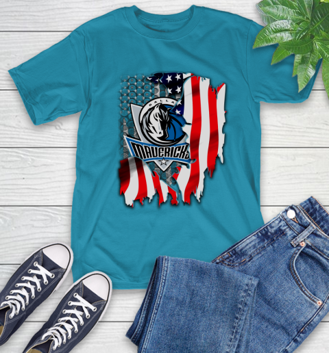 Dallas Mavericks NBA Basketball American Flag T-Shirt 9