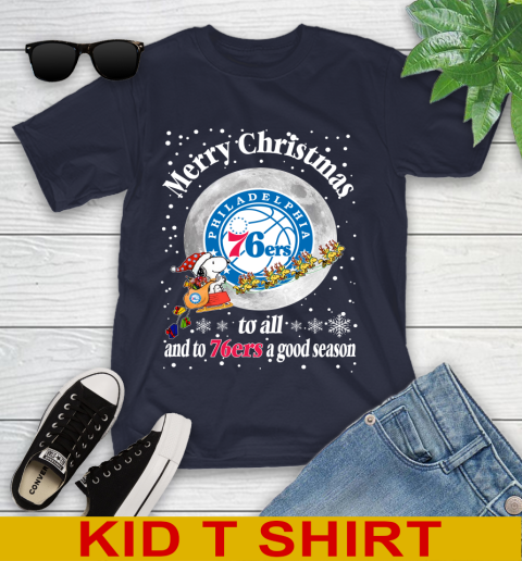 Philadelphia 76ers Merry Christmas To All And To 76ers A Good Season NBA Basketball Sports Youth T-Shirt 2