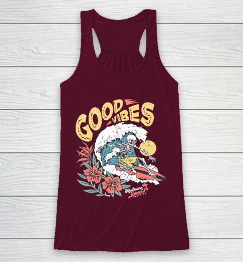 Good Vibes Skeleton Surfer Racerback Tank 2