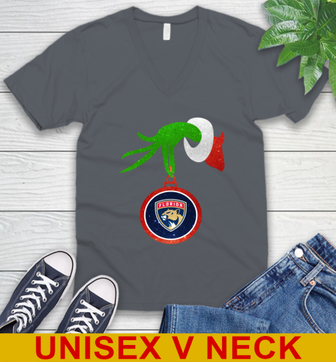 Florida Panthers Grinch Merry Christmas NHL Hockey V-Neck T-Shirt 5