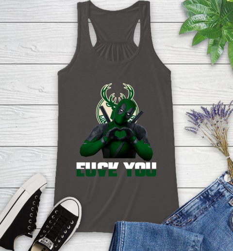 NBA Milwaukee Bucks Deadpool Love You Fuck You Basketball Sports Racerback Tank 11