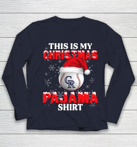 Colorado Rockies This Is My Christmas Pajama Shirt MLB Youth Long Sleeve 2