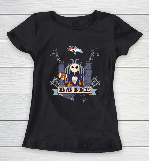 NFL Denver Broncos Football Jack Skellington Halloween Women's T-Shirt