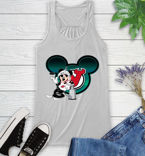 NHL New Jersey Devils Stanley Cup Mickey Mouse Disney Hockey T Shirt Racerback Tank