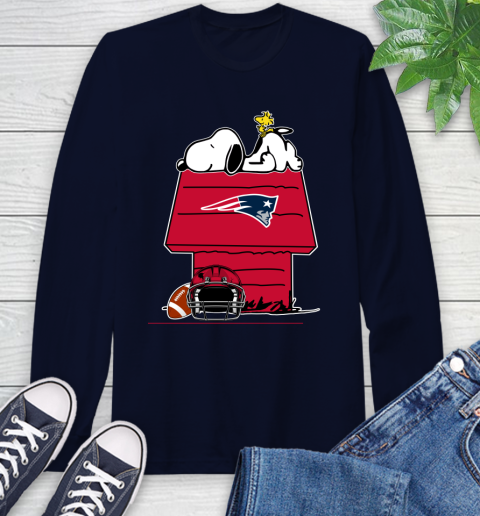 New England Patriots NFL Football Snoopy Woodstock The Peanuts Movie Long Sleeve T-Shirt 4