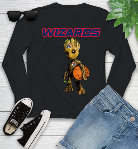 Washington Wizards NBA Basketball Groot Marvel Guardians Of The Galaxy Youth Long Sleeve 2