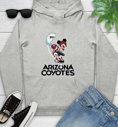 NHL Hockey Arizona Coyotes Cheerful Mickey Mouse Shirt Youth Hoodie 2