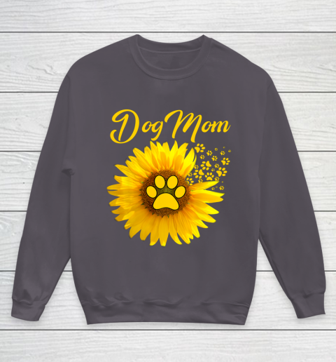 Dog Mom Shirt Amazing Dog Mom Sunflower Dog Paw Youth Sweatshirt Tee For Sports