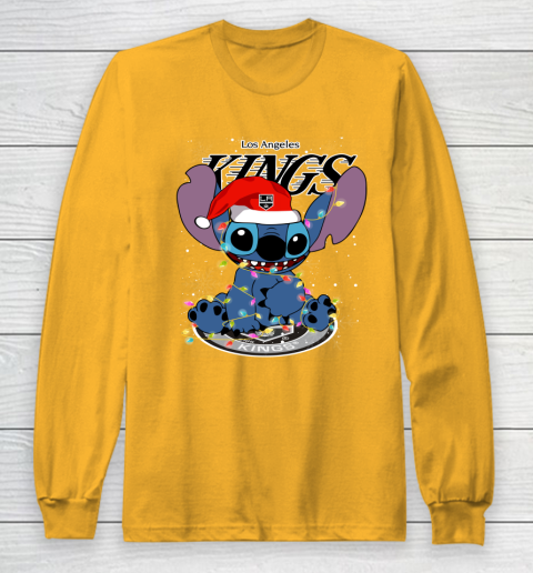 Los Angeles Kings NHL Hockey noel stitch Christmas Long Sleeve T-Shirt 2