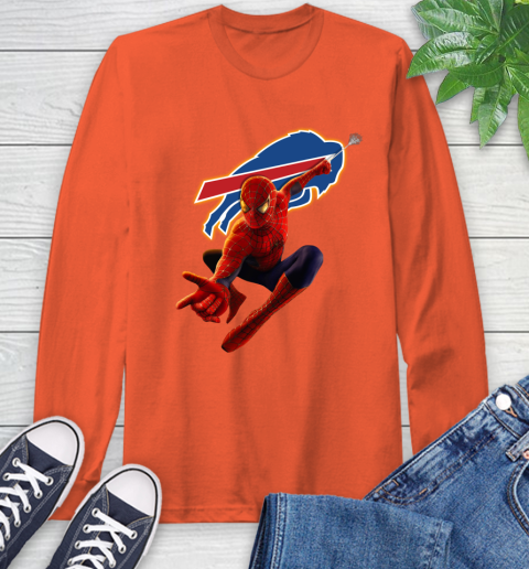 NFL Spider Man Avengers Endgame Football Buffalo Bills Long Sleeve T-Shirt 5