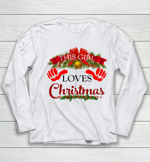 This Girl Loves Christmas Shirt Youth Long Sleeve
