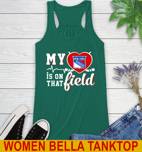 NHL My Heart Is On That Field Hockey Sports New York Rangers Racerback Tank 5