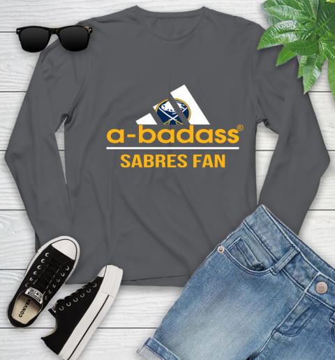 NHL A Badass Buffalo Sabres Fan Adidas Hockey Sports Youth Long Sleeve 9