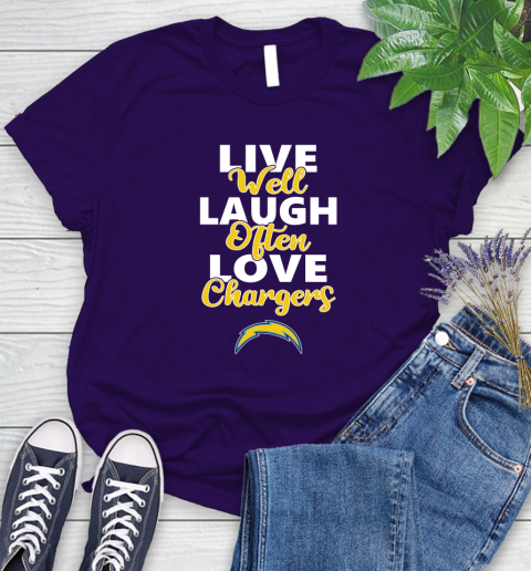 NFL Football Los Angeles Chargers Live Well Laugh Often Love Shirt Women's T-Shirt 4