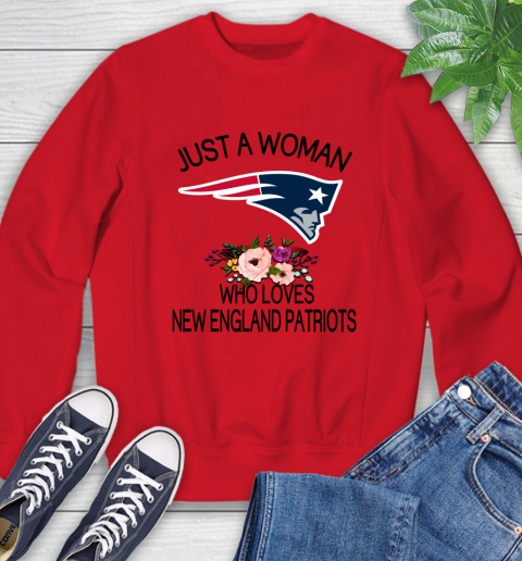 NFL Just A Woman Who Loves New England Patriots Football Sports Sweatshirt 7