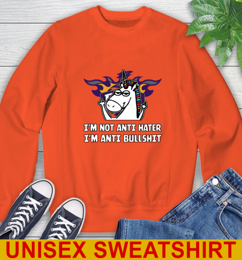 Phoenix Suns NBA Basketball Unicorn I'm Not Anti Hater I'm Anti Bullshit Sweatshirt 4