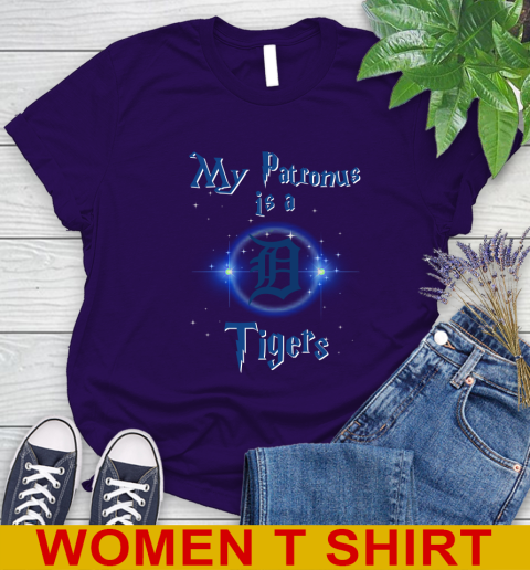 MLB Baseball Harry Potter My Patronus Is A Detroit Tigers Women's T-Shirt 4