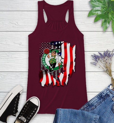 Boston Celtics NBA Basketball American Flag Racerback Tank 2